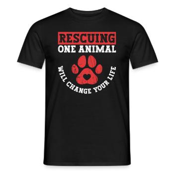 Dog Animal Welfare Animal Rescue Activist Animal Shelter - Men's T-Shirt - black - Front - AI Model Male 178 light (178cm)