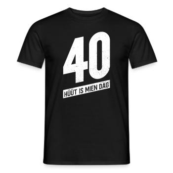 40 - Hüüt Is Mien Dag - 40 Geburtstag Plattdeutsch - Männer T-Shirt - Schwarz - Vorne - AI Model Male 178 light (178cm)