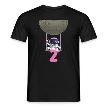 2. Geburtstag Astronaut 2 Jahre Space Galaxy - Männer T-Shirt - Schwarz - Vorne - AI Model Male 178 light (178cm)