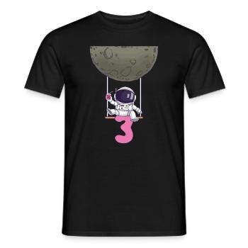 3. Geburtstag Astronaut 3 Jahre Space Galaxy - Männer T-Shirt - Schwarz - Vorne - AI Model Male 178 light (178cm)
