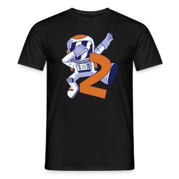 2nd Birthday Astronaut 2 years Space Galaxy - Men's T-Shirt - black - Front - AI Model Male 178 light (178cm)