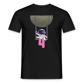 4. Geburtstag Astronaut 4 Jahre Space Galaxy - Männer T-Shirt - Schwarz - Vorne - AI Model Male 178 light (178cm)