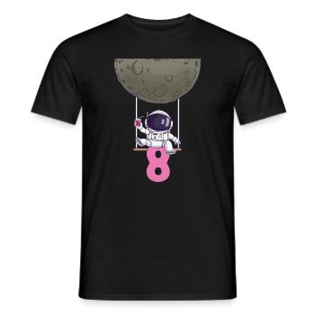 8. Geburtstag Astronaut 8 Jahre Weltraum Galaxie - Männer T-Shirt - Schwarz - Vorne - AI Model Male 178 light (178cm)