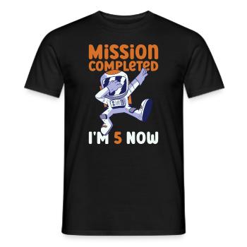 5th birthday astronaut 5 years - Men's T-Shirt - black - Front - AI Model Male 178 light (178cm)