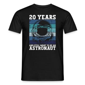 20e anniversaire Astronaute 20 ans d’espace - T-shirt homme - noir - Devant - AI Model Male 178 light (178cm)