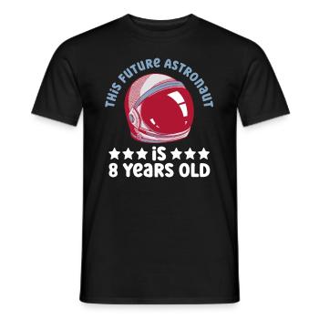 This future astronaut is 8 years old - Men's T-Shirt - black - Front - AI Model Male 178 light (178cm)