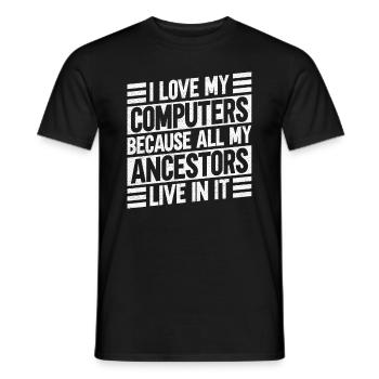 Genealogist Genealogist Family Tree Genealogist - Men's T-Shirt - black - Front - AI Model Male 178 light (178cm)