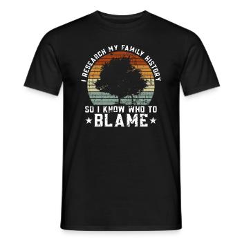 Genealogist Genealogist Family Tree Genealogist - Men's T-Shirt - black - Front - AI Model Male 178 light (178cm)