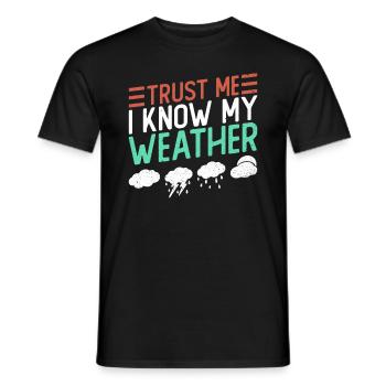 Meteorologist Weather Climate Weather Forecast - Men's T-Shirt - black - Front - AI Model Male 178 light (178cm)