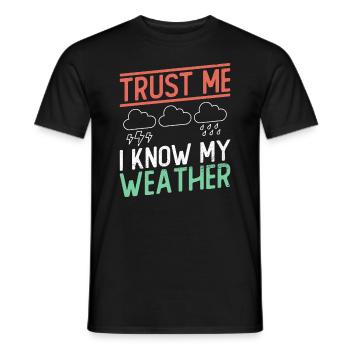 Meteorologist Weather Climate Weather Forecast - Men's T-Shirt - black - Front - AI Model Male 178 light (178cm)