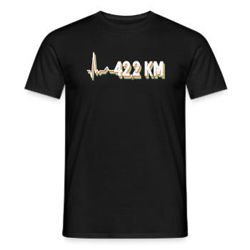 42,2 km - Marathon Runner Marathon Jogging Runner - T-shirt homme - noir - Devant - AI Model Male 178 light (178cm)