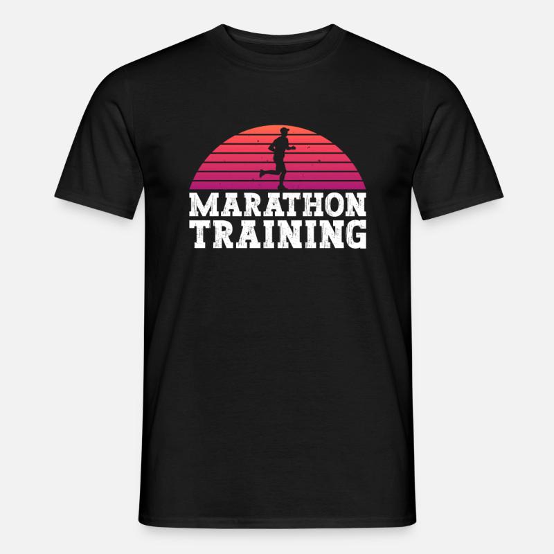 Marathon-Training - Marathonläufer Marathoner - Männer T-Shirt - Schwarz