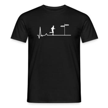 Marathon Heartbeat - Ultramarathon Ultra - Men's T-Shirt - black - Front - AI Model Male 178 light (178cm)