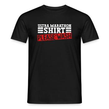 Ultra Marathon Shirt Please wash - Ultramarathon - Men's T-Shirt - black - Front - AI Model Male 178 light (178cm)