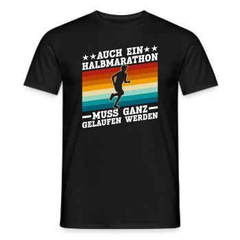 Halbmarathon Läufer Joggen Jogging Laufen Lustig - Männer T-Shirt - Schwarz - Vorne - AI Model Male 178 light (178cm)