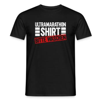 Ultramarathon Shirt Bitte Waschen - Ultramarathon - Männer T-Shirt - Schwarz - Vorne - AI Model Male 178 light (178cm)