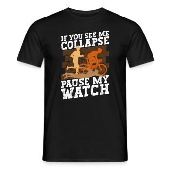 Triathlon Entraînement Fun Triathlète Cadeau - T-shirt homme - noir - Devant - AI Model Male 178 light (178cm)