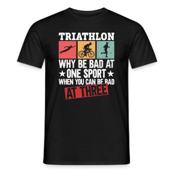 Triathlon Training Lustiges Triathlet Geschenk - Männer T-Shirt - Schwarz - Vorne - AI Model Male 178 light (178cm)