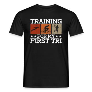 Entraînement pour mon premier Tri - Triathlon - T-shirt homme - noir - Devant - AI Model Male 178 light (178cm)