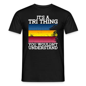 Triathlon Entraînement Fun Triathlète Cadeau - T-shirt homme - noir - Devant - AI Model Male 178 light (178cm)