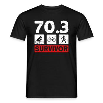 70.3 Survivant - Triathlète d’entraînement de demi-triathlon - T-shirt homme - noir - Devant - AI Model Male 178 light (178cm)