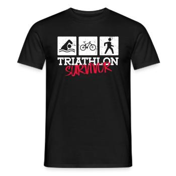 Triathlon Survivor - Entraînement de triathlon - T-shirt homme - noir - Devant - AI Model Male 178 light (178cm)