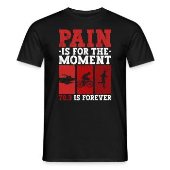 Triathlète d’entraînement de demi-triathlon - T-shirt homme - noir - Devant - AI Model Male 178 light (178cm)