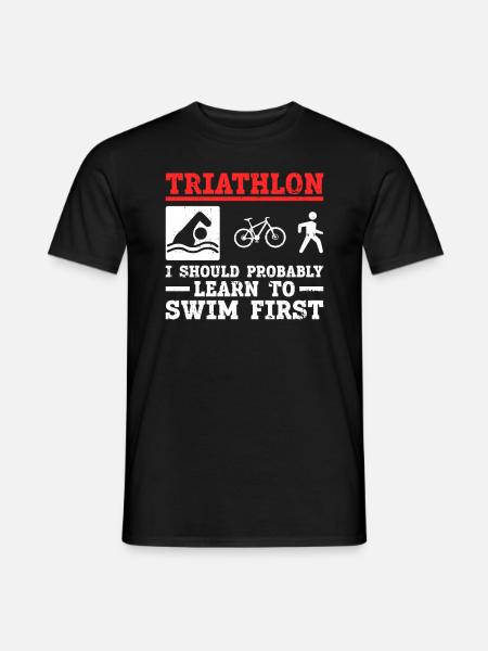 Triathlon Training Schwimmen Triathlet Lustig - Männer T-Shirt - Schwarz