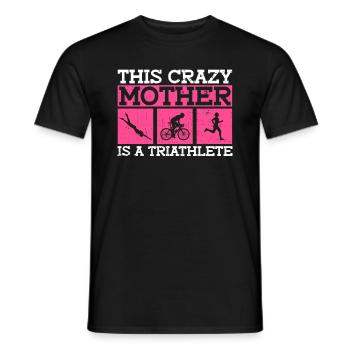 Triathlon Women Training Triathlete Mother - Men's T-Shirt - black - Front - AI Model Male 178 light (178cm)
