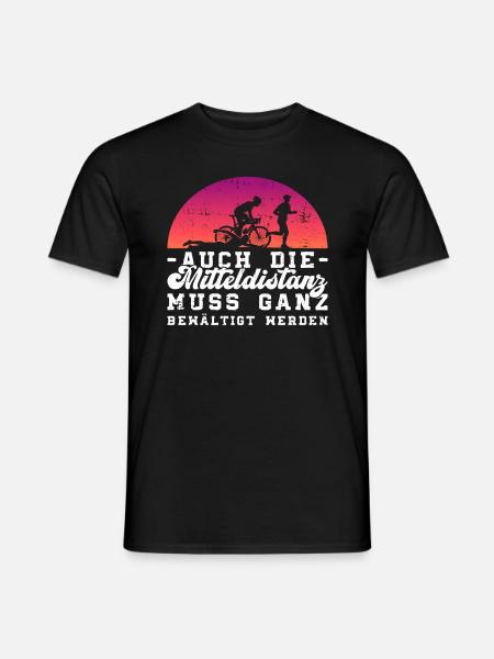 Triathlon Mitteldistanz Training Triathlet Lustig - Männer T-Shirt - Schwarz
