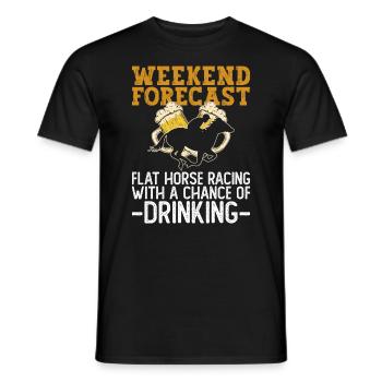 Cavalier d’équitation de course de chevaux plat - T-shirt homme - noir - Devant - AI Model Male 178 light (178cm)