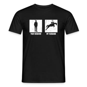 Votre mari mon mari - Courses de chevaux - T-shirt homme - noir - Devant - AI Model Male 178 light (178cm)