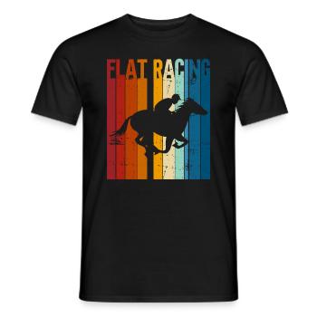 Course de plat - Courses de chevaux Cavaliers d’équitation - T-shirt homme - noir - Devant - AI Model Male 178 light (178cm)