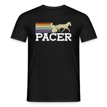 Pacer - Cheval de course de chevaux - T-shirt homme - noir - Devant - AI Model Male 178 light (178cm)