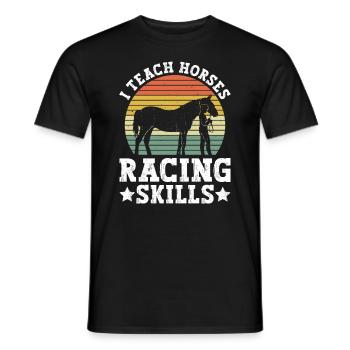 Pferdetrainer Reiten Pferd Reitlehrer - Männer T-Shirt - Schwarz - Vorne - AI Model Male 178 light (178cm)