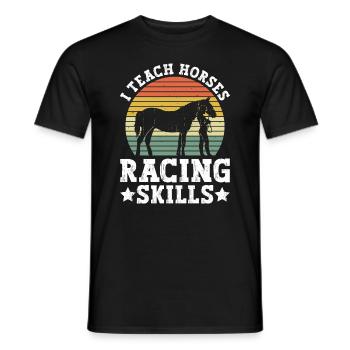 Pferdetrainer Reiten Pferd Reitlehrer - Männer T-Shirt - Schwarz - Vorne - AI Model Male 178 light (178cm)