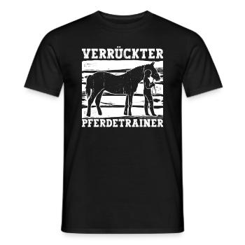 Verrückter Pferdetrainer - Pferdetrainer - Männer T-Shirt - Schwarz - Vorne - AI Model Male 178 light (178cm)