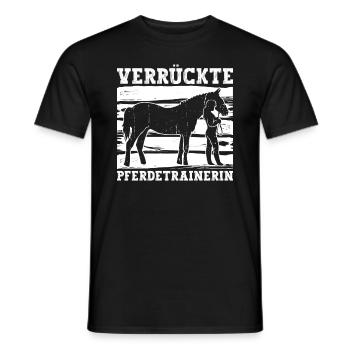 Verrückte Pferdetrainerin - Pferdetrainer - Männer T-Shirt - Schwarz - Vorne - AI Model Male 178 light (178cm)