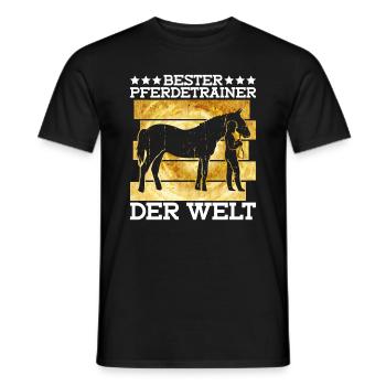 Bester Pferdetrainer Der Welt - Reitlehrer Pferde - Männer T-Shirt - Schwarz - Vorne - AI Model Male 178 light (178cm)