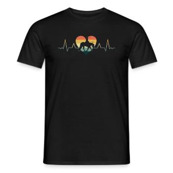 Chasse équitation anglaise cavalier cheval sport équestre - T-shirt homme - noir - Devant - AI Model Male 178 light (178cm)