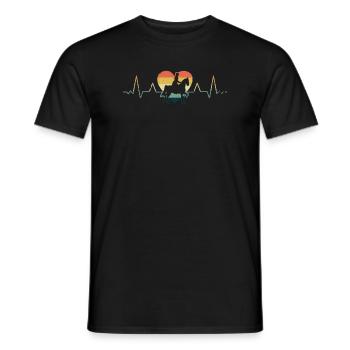 Siège de selle équitation anglaise cavalier cheval sport équestre - T-shirt homme - noir - Devant - AI Model Male 178 light (178cm)