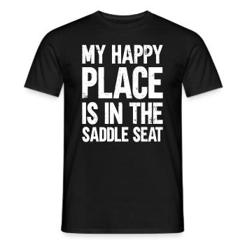 Mon endroit heureux est dans la selle - Selle - T-shirt homme - noir - Devant - AI Model Male 178 light (178cm)