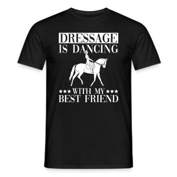 Dressage is dancing with my best friend - - Men's T-Shirt - black - Front - AI Model Male 178 light (178cm)
