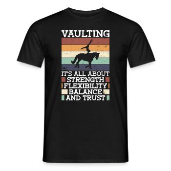 vaulting horse rider vaulter - Men's T-Shirt - black - Front - AI Model Male 178 light (178cm)