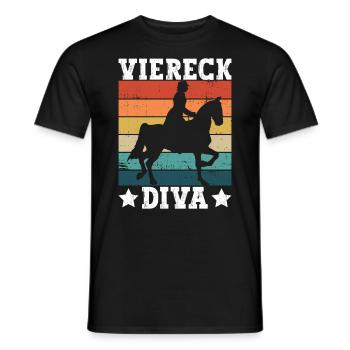 Viereck Diva - Dressurreiten Dressur Reiten - Männer T-Shirt - Schwarz - Vorne - AI Model Male 178 light (178cm)
