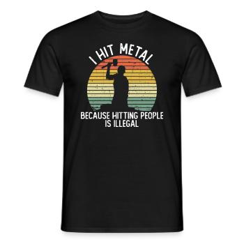 Blacksmith forge anvil metal worker funny saying - Men's T-Shirt - black - Front - AI Model Male 178 light (178cm)