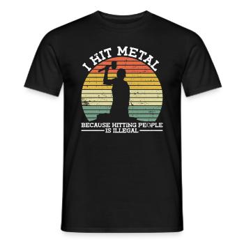 Blacksmith forge anvil metal worker funny saying - Men's T-Shirt - black - Front - AI Model Male 178 light (178cm)