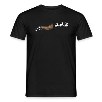 Rowing Boat Santa Christmas Sleigh - Fun - Men's T-Shirt - black - Front - AI Model Male 178 light (178cm)