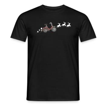 Vélo Santa Claus Traîneau de Noël - Drôle - T-shirt homme - noir - Devant - AI Model Male 178 light (178cm)