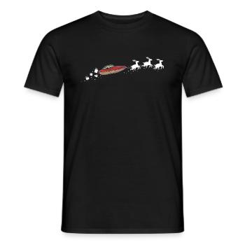 Hors-bord Santa Christmas Sleigh - Fun - T-shirt homme - noir - Devant - AI Model Male 178 light (178cm)